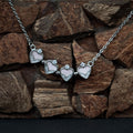 Silvme Pure 925 Sterling Silver Clover Heart Pendant Necklace for Women & Girls