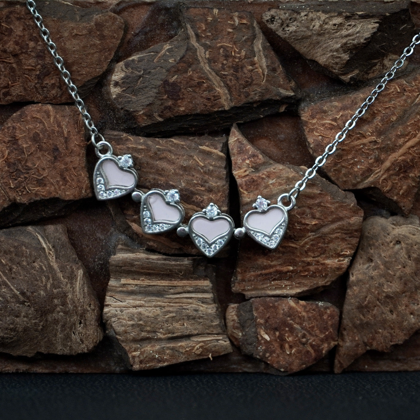 Silvme Pure 925 Sterling Silver Clover Heart Pendant Necklace for Women & Girls
