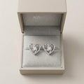 Silvme Pure 925 Sterling Silver Open Heart CZ Stud Earrings for Women