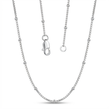 Sterling silver box link chain by Silvme, made for women and men, close to 4.68 g in weight