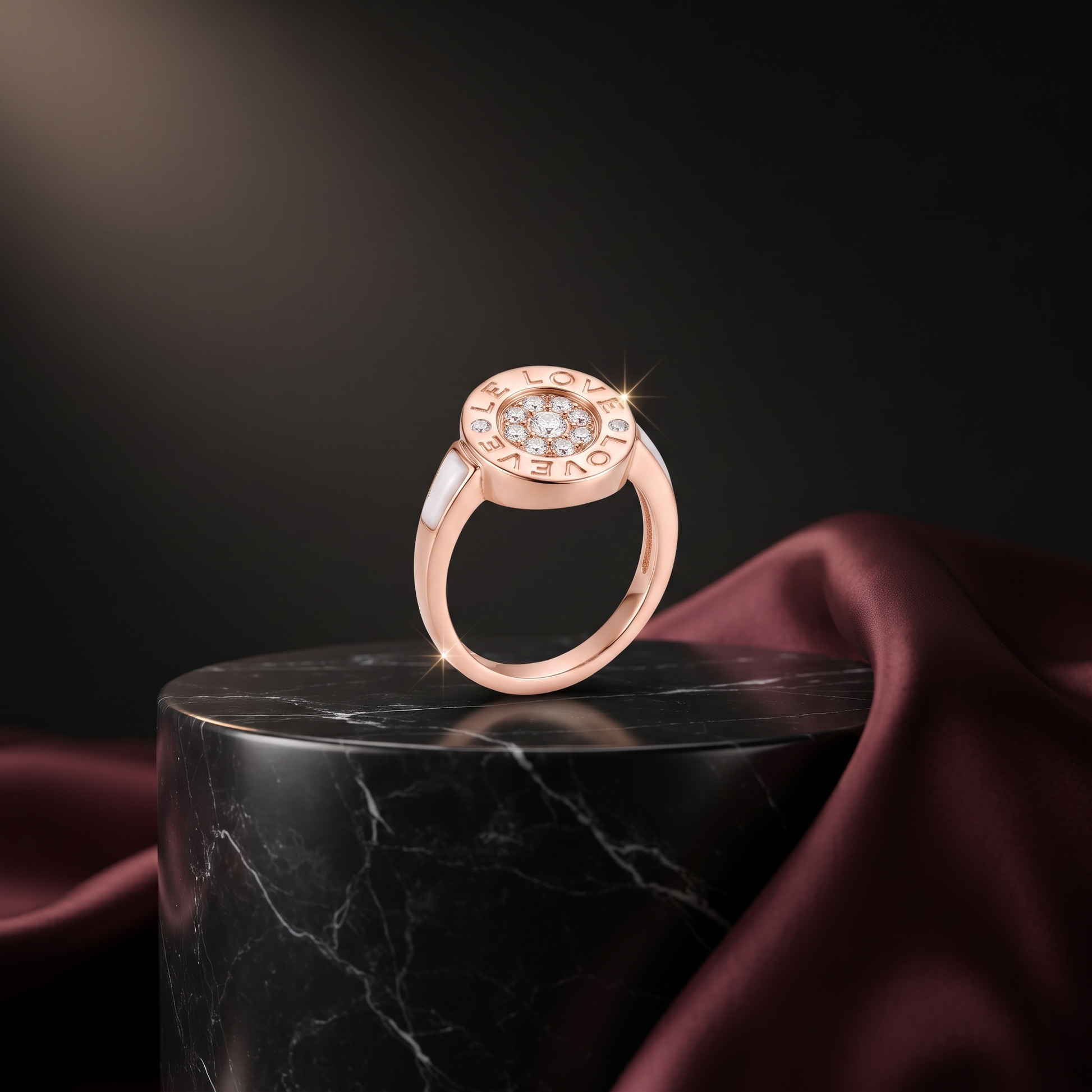 Silvme rose gold LOVE sterling silver ring for women, comfortable enough for daily wear