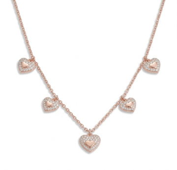 925 sterling silver Rose Gold Heart Pendant Necklace by Silvme, rose gold finish, an elegant accessory for her