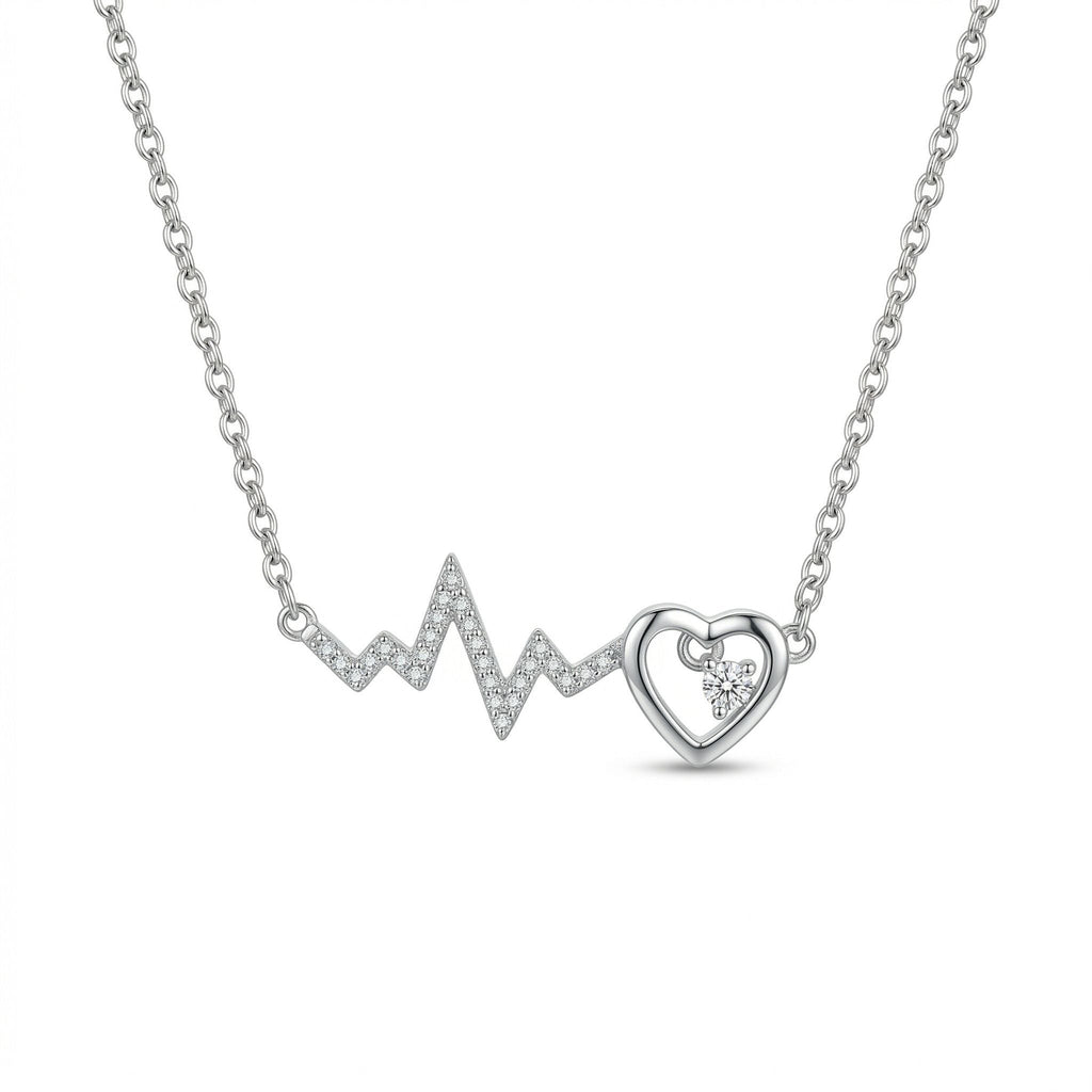 Silvme Heartbeat 925 Sterling Silver Pendant Necklace