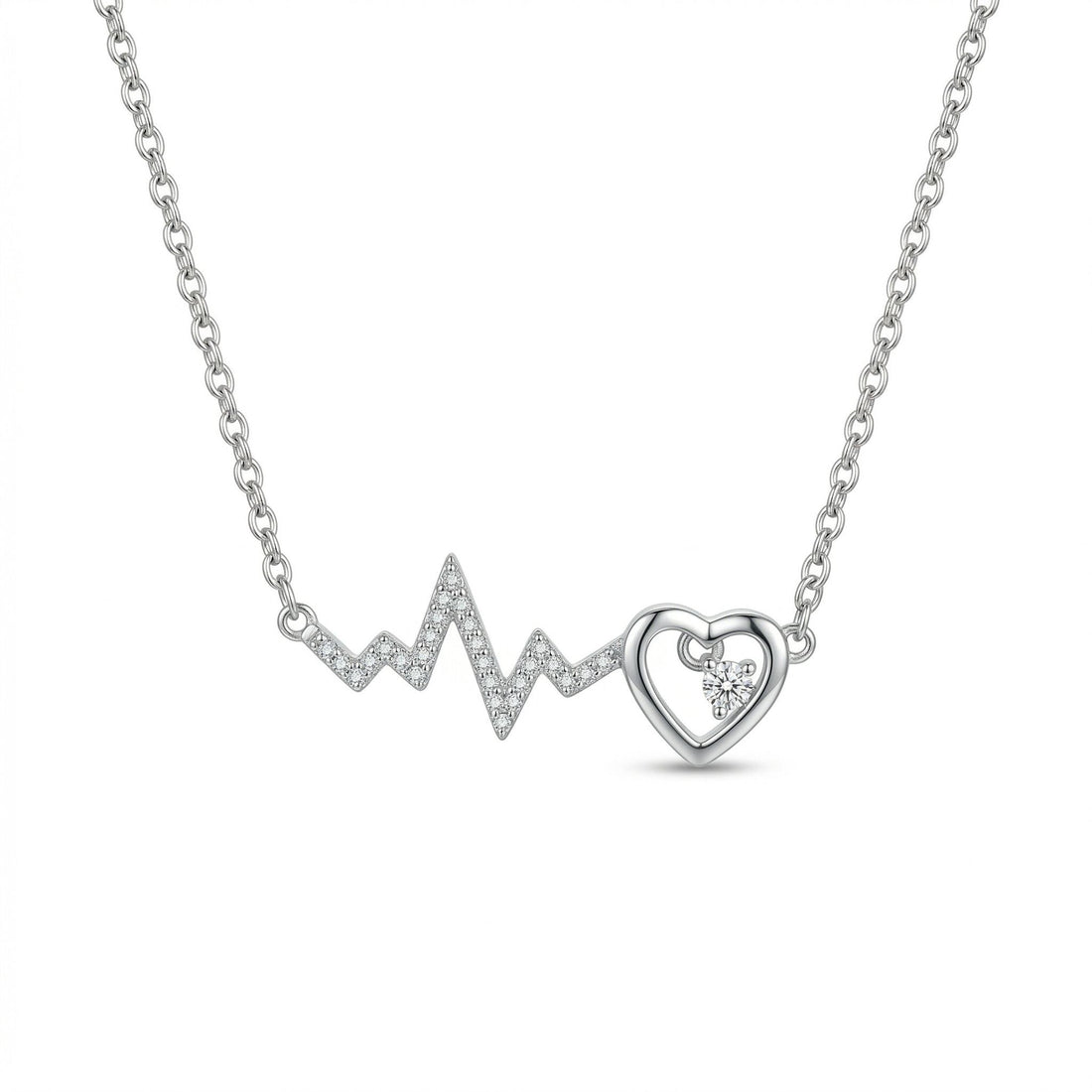 Silvme Heartbeat Pendant Necklace, crafted in 925 sterling silver for women, refined silver accessory