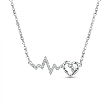 Silvme Heartbeat Pendant Necklace, crafted in 925 sterling silver for women, refined silver accessory