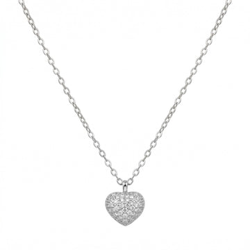 Silvme Sparkle Heart Pendant Necklace in 925 sterling silver, jewellery for women, ideal as a Valentine gift