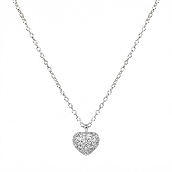 Silvme Pure 925 Sterling Silver Lock & Heart Pendant Necklace for Women & Girls