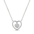 Silvme Double Heart 925 Sterling Silver Pendant Necklace