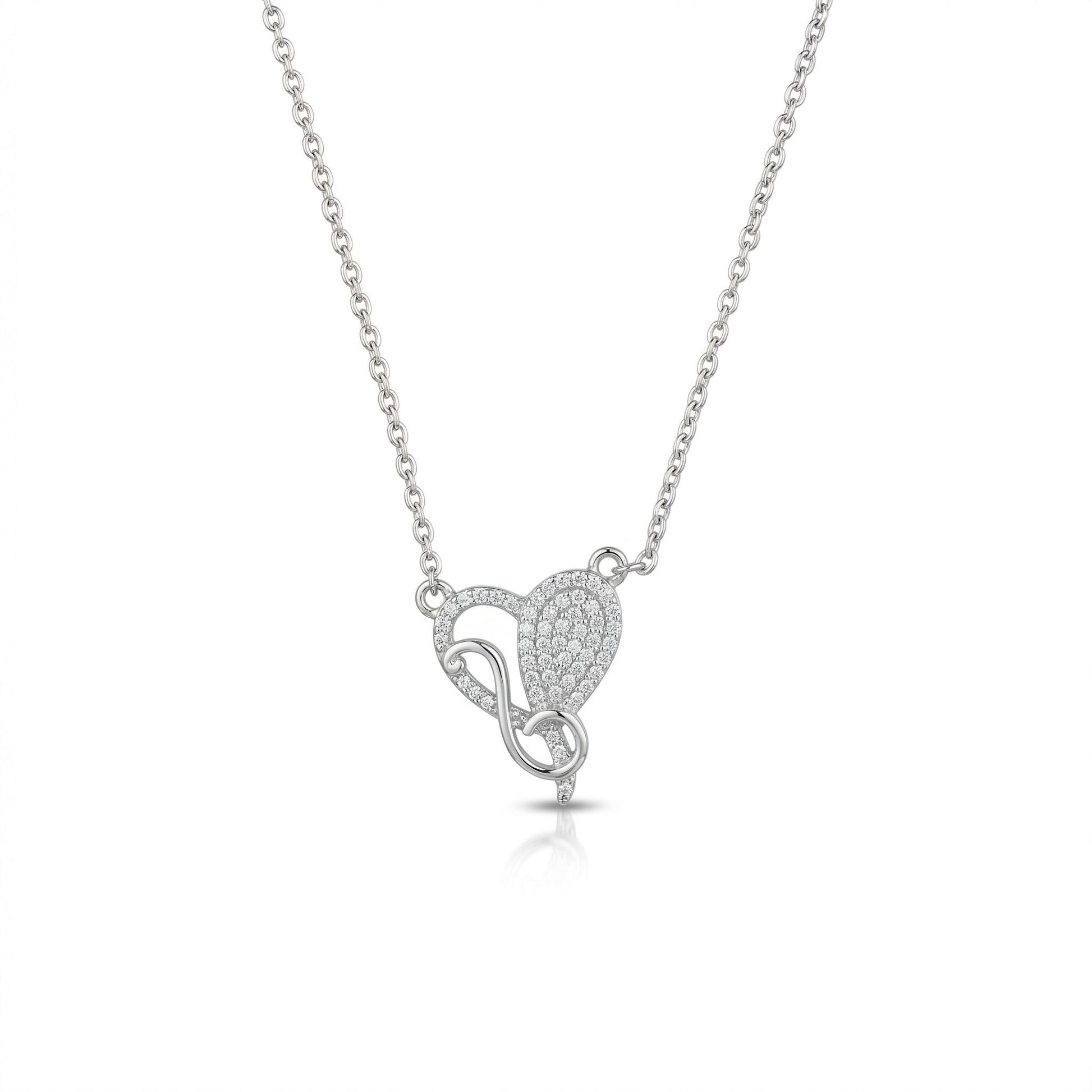 Silvme Heart Pendant Necklace, crafted in 925 sterling silver for women, a graceful gift for her