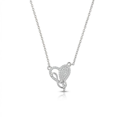 Silvme Pure 925 Sterling Silver Heart Pendant Necklace for Women & Girls