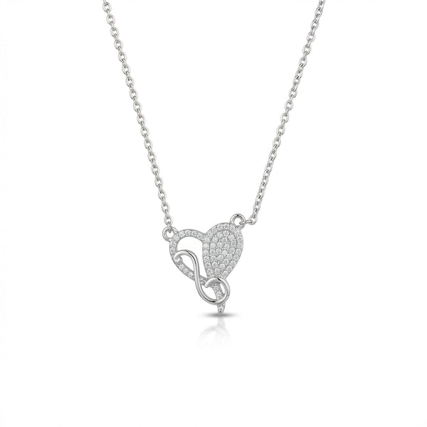 Silvme Pure 925 Sterling Silver Heart Pendant Necklace for Women & Girls