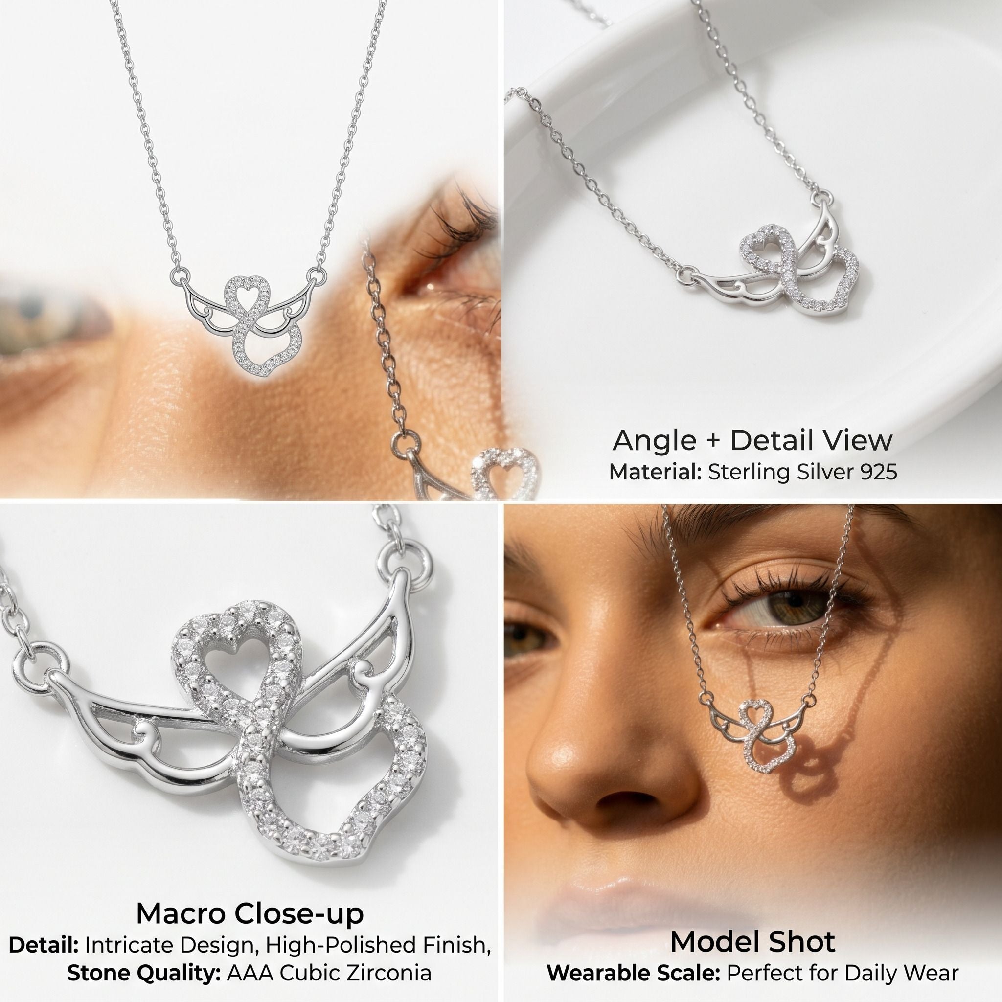 Silvme Swan 925 Sterling Silver Necklace — View 4