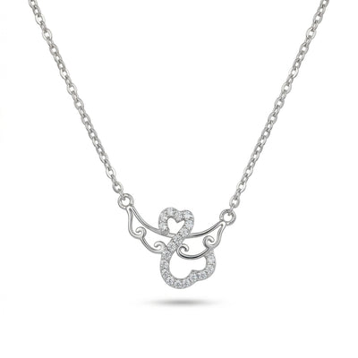 Silvme Pure 925 Sterling Silver Swan Pendant Necklace for Women & Girls
