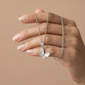 925 sterling silver Butterfly Pendant Necklace by Silvme, made for bridal wear, a graceful gift for her