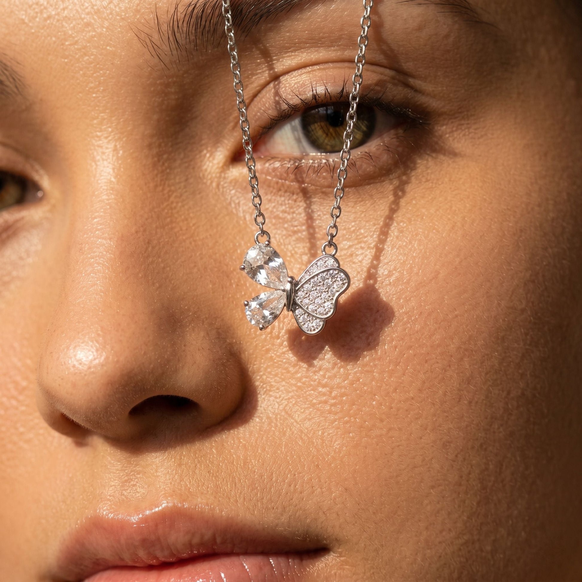 Silvme Sparkling Butterfly Pendant Necklace featuring 925 sterling silver 925 purity, 925 silver jewellery