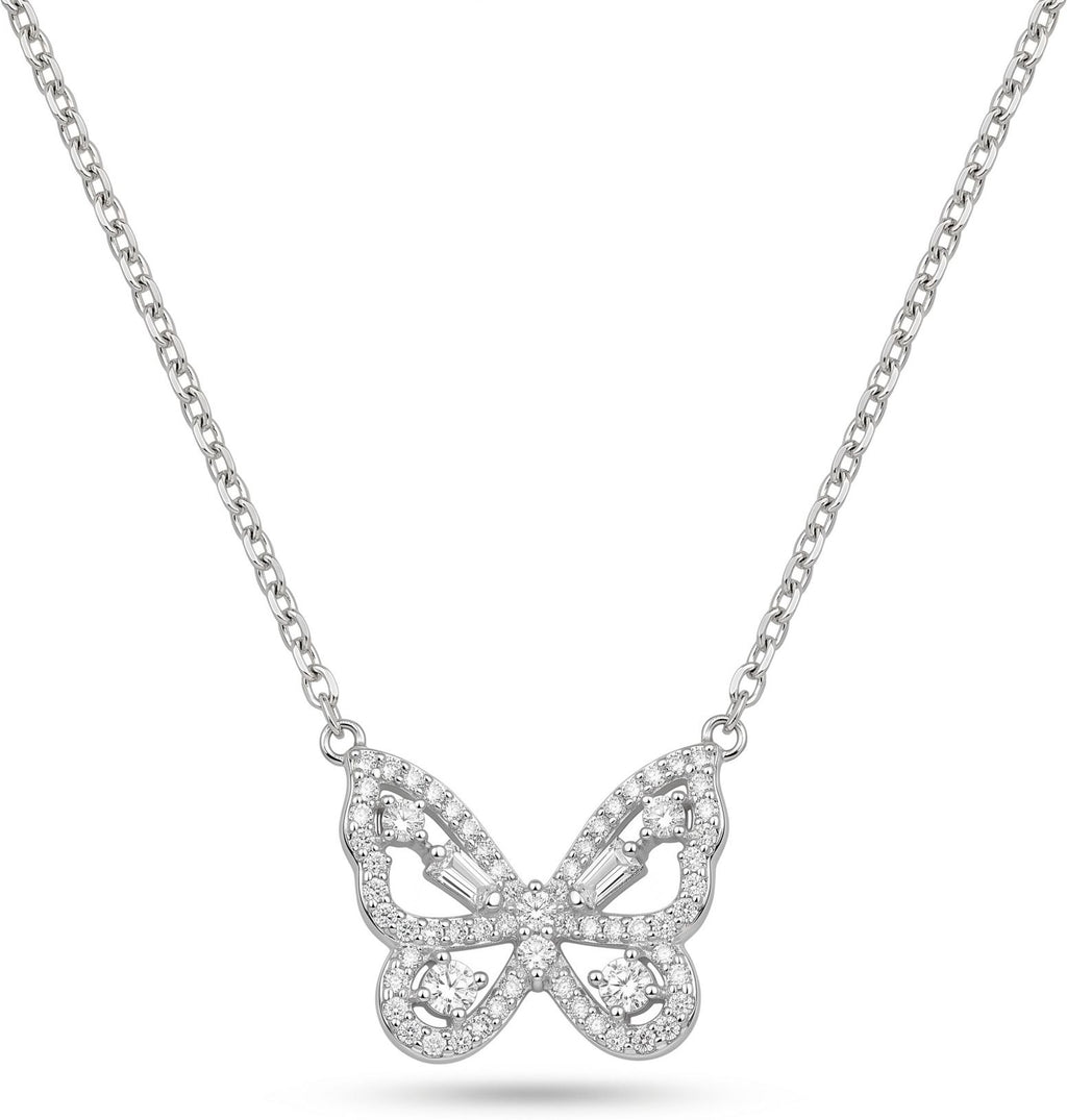 Silvme Wing Butterfly 925 Sterling Silver Pendant Necklace