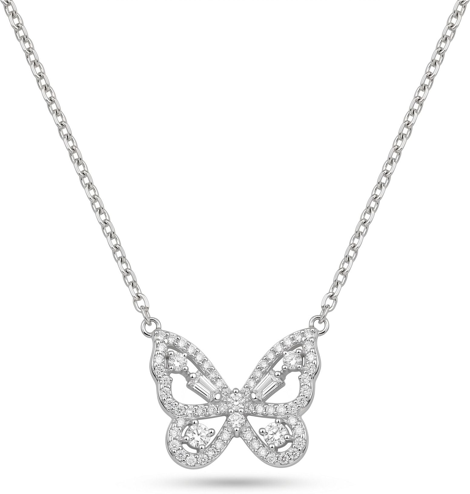 Silvme Wing Butterfly Pendant Necklace in 925 sterling silver, jewellery for women, a gift-worthy silver piece