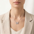 Wing Butterfly design detail on the Silvme Wing Butterfly Pendant Necklace, crafted in polished 925 sterling silver