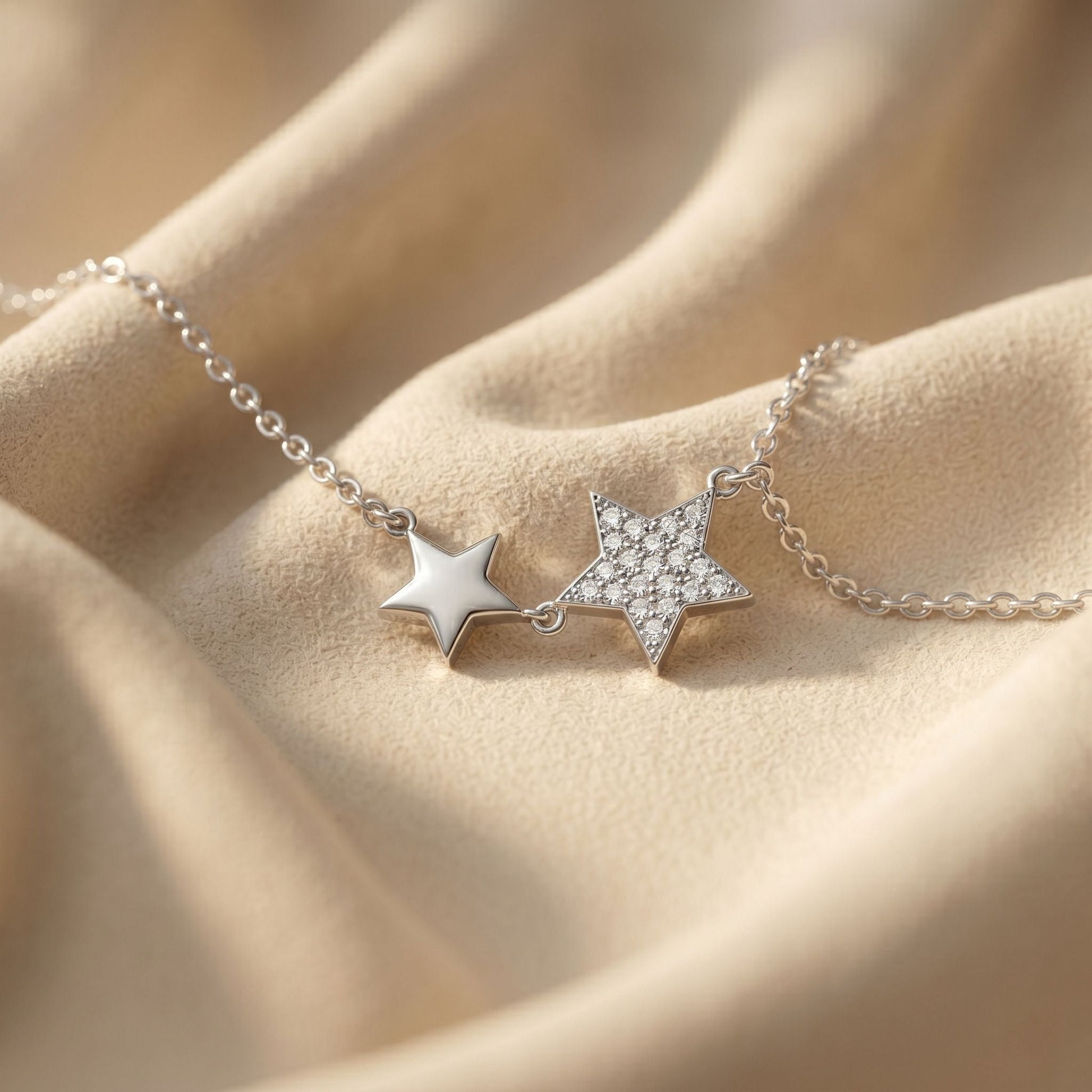 925 silver Double Star Pendant Necklace by Silvme with 925 sterling silver 925 purity, timeless everyday elegance