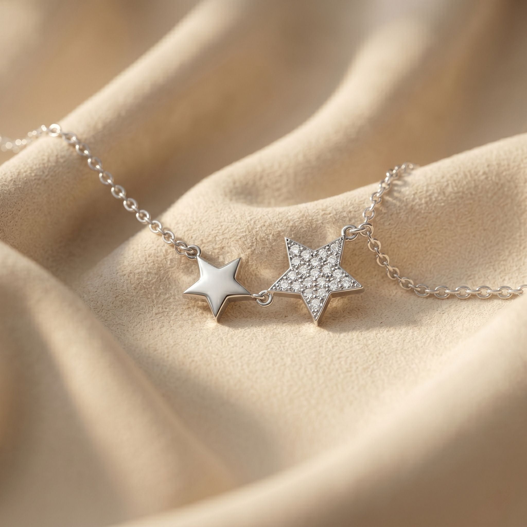 Silvme Double Star 925 Sterling Silver Necklace — View 2