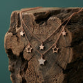 Silvme Rose Gold Layered Star Pendant Necklace in 925 silver, a thoughtful jewellery gift for women