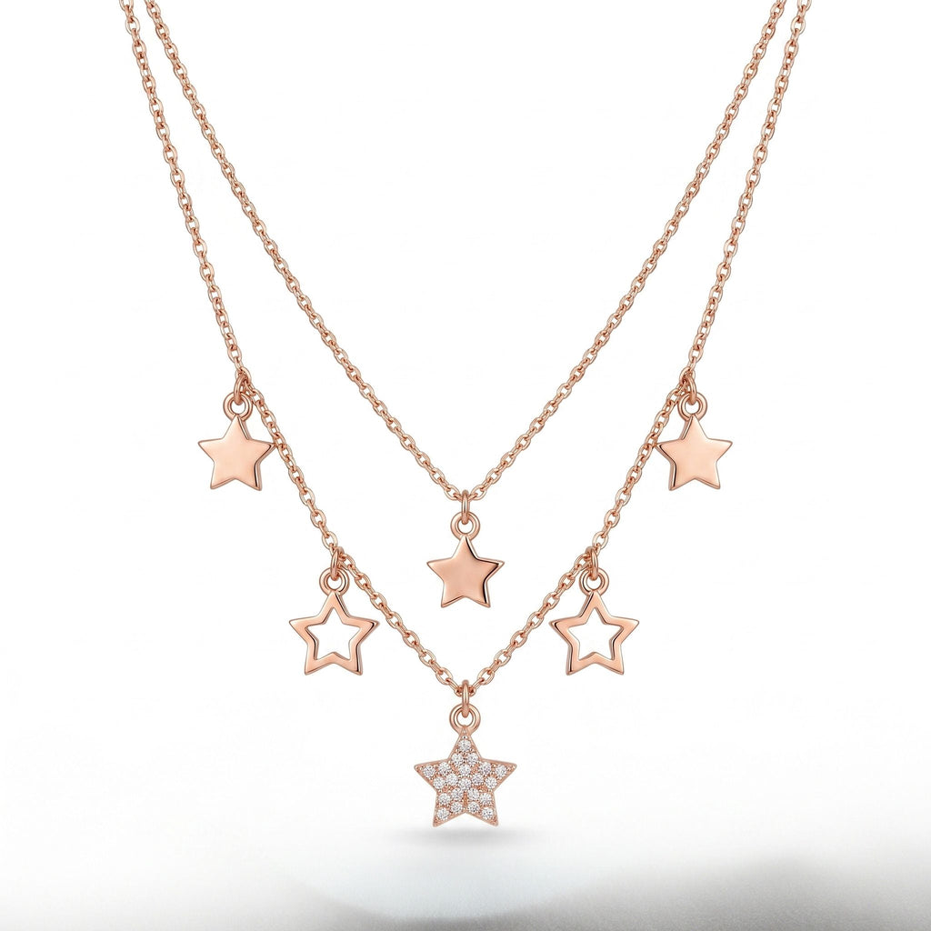 Silvme Layered Star 925 Sterling Silver Necklace — View 2