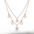 925 sterling silver Rose Gold Layered Star Pendant Necklace by Silvme, rose gold finish, an elegant accessory for her
