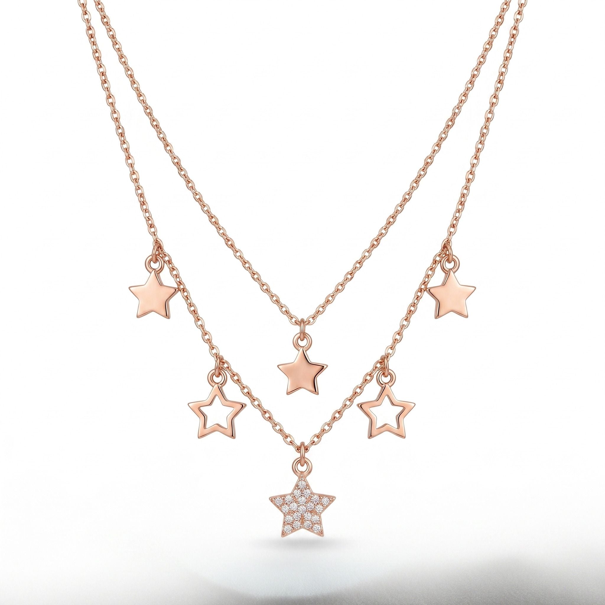 Silvme Layered Star 925 Sterling Silver Necklace — View 2