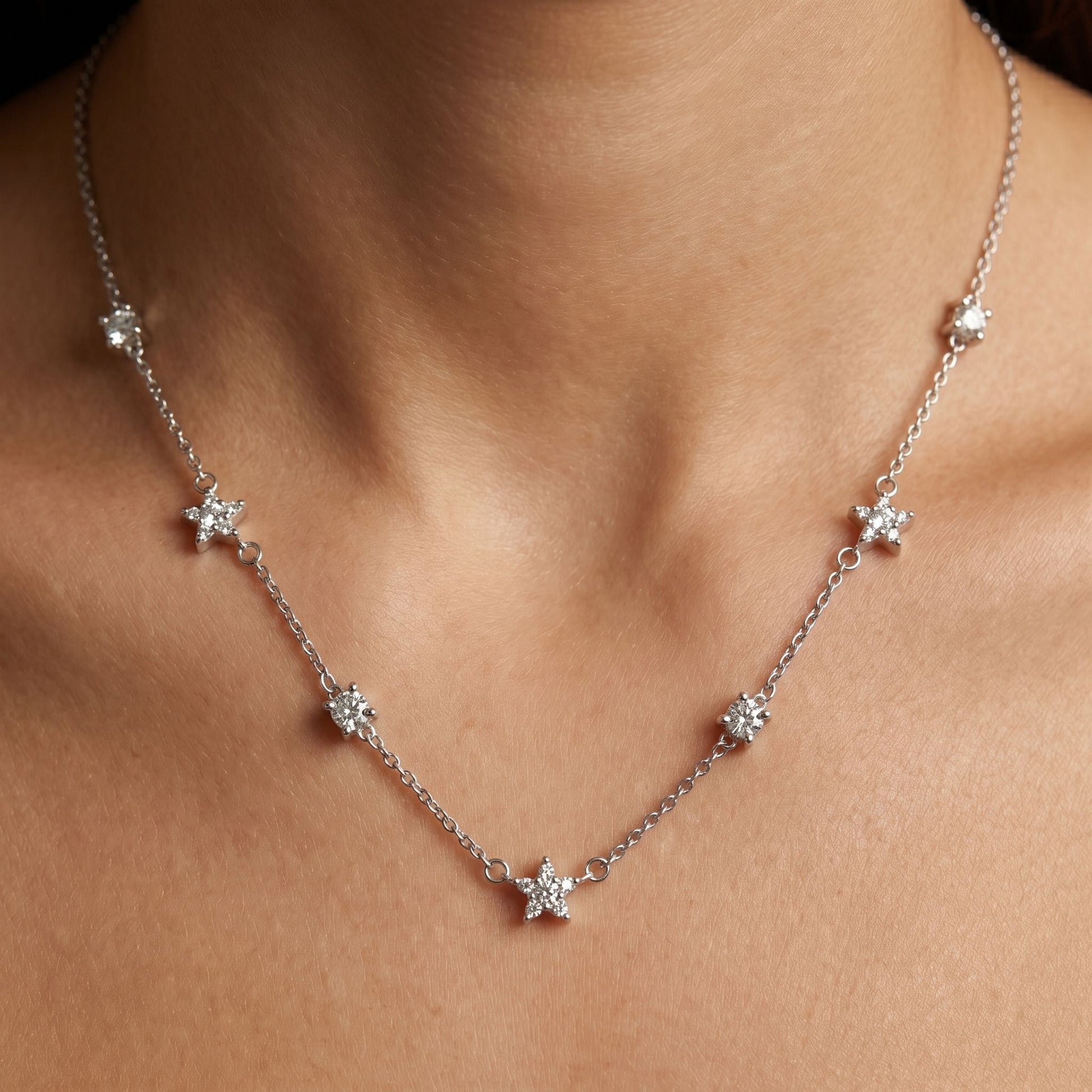 925 sterling silver 925 purity on the Silvme Star Station Pendant Necklace in 925 silver, minimal modern styling