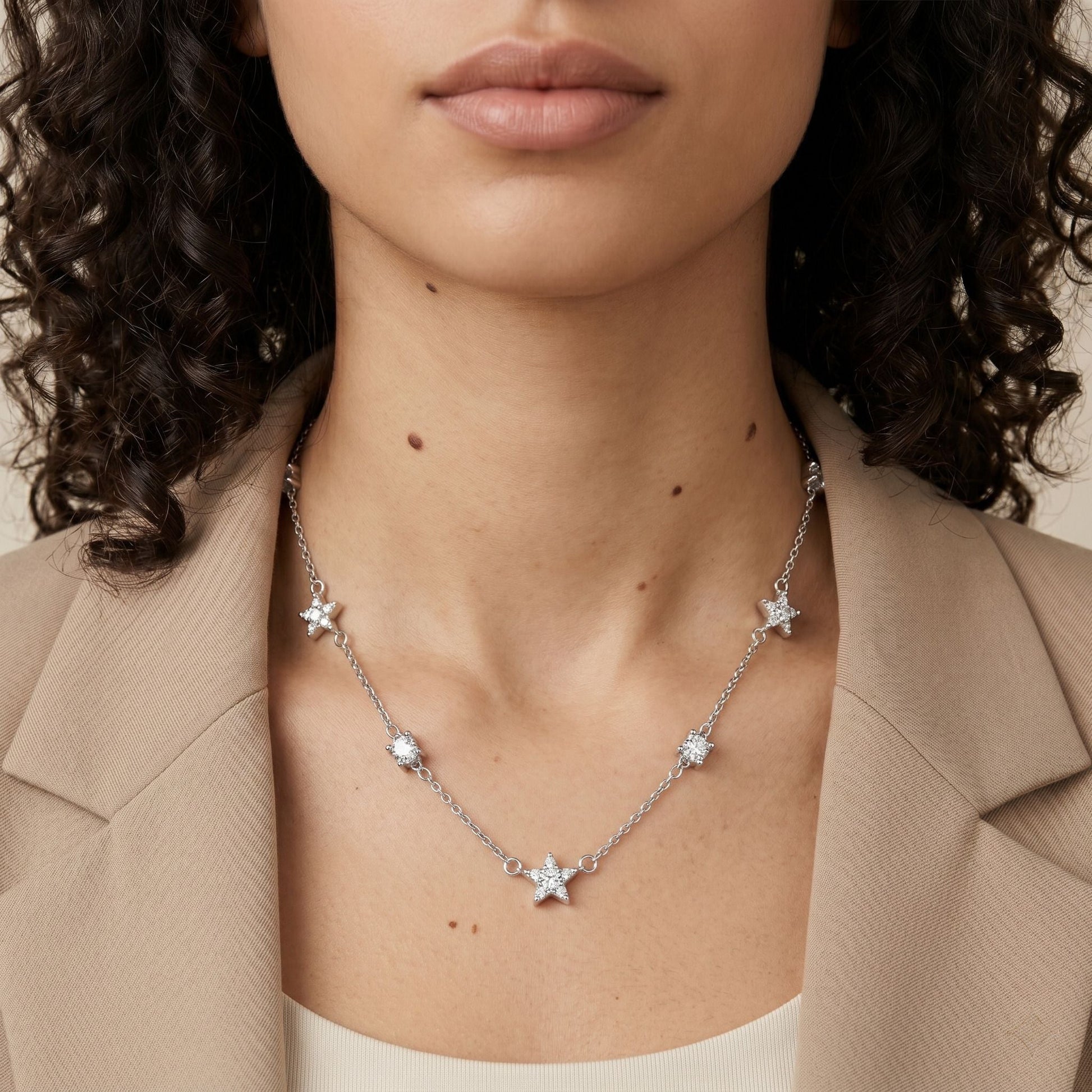 925 silver Star Station Pendant Necklace by Silvme, made for everyday styling, a gift-worthy silver piece