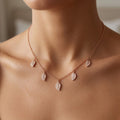 Silvme Rose Gold Leaf Dangle Pendant Necklace featuring 925 sterling silver 925 purity, 925 sterling silver jewellery