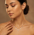 Silvme Rose Gold Leaf Dangle Pendant Necklace showcasing its rose gold design in 925 sterling silver
