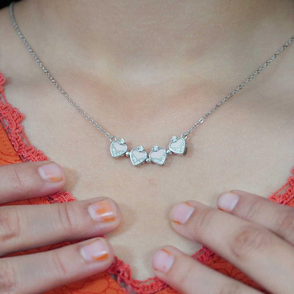 Silvme Clover Heart 925 Sterling Silver Pendant Necklace