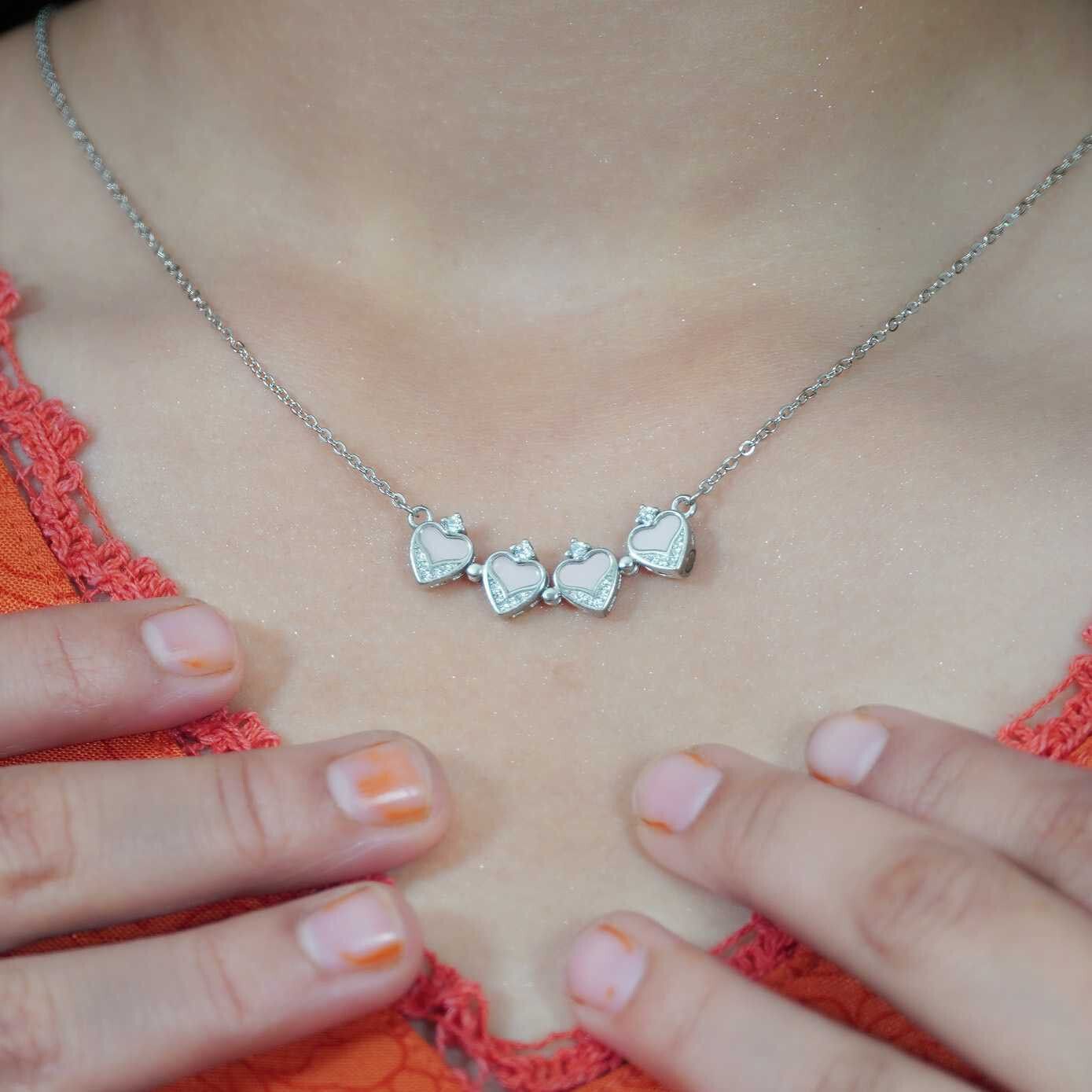 Silvme Clover Heart 925 Sterling Silver Pendant Necklace