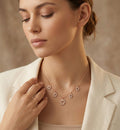 925 sterling silver Rose Gold Hamsa Hand Pendant Necklace by Silvme, well suited as a birthday gift for women