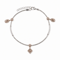 Additional detail view of the Silvme rose-gold CZ charm 925 silver anklet payal (7)