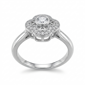 Silvme Braided 925 sterling silver ring for women — front view on white background