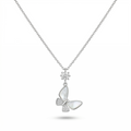 Silvme Pure 925 Sterling Silver Butterfly Pendant Necklace for Women & Girls