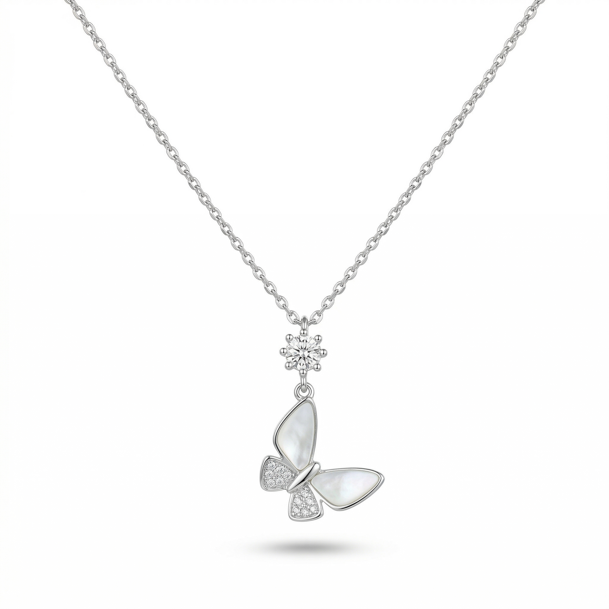 925 sterling silver Butterfly Pendant Necklace by Silvme, an elegant accessory for her, a gift-worthy silver piece