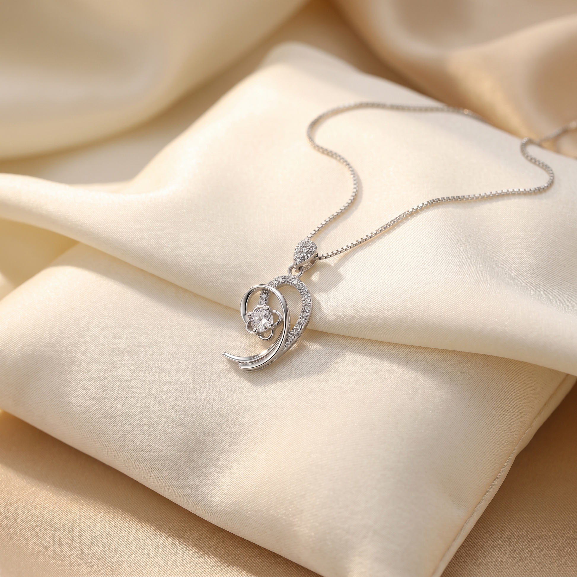 The Silvme Nature Pendant Necklace Botanical Gift, a timeless 925 sterling silver piece for women