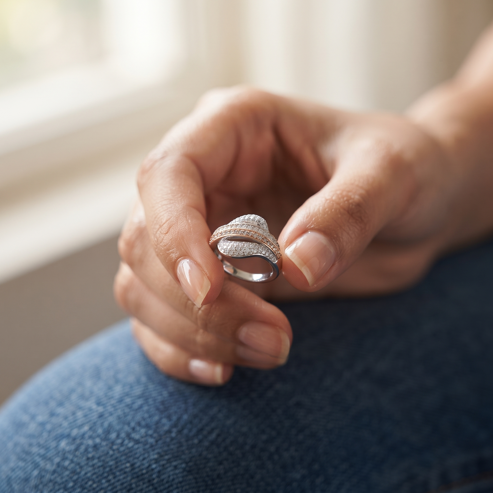 925 silver two-tone bypass baguette ring for women - thoughtful gift for wife, girlfriend, sister or best friend