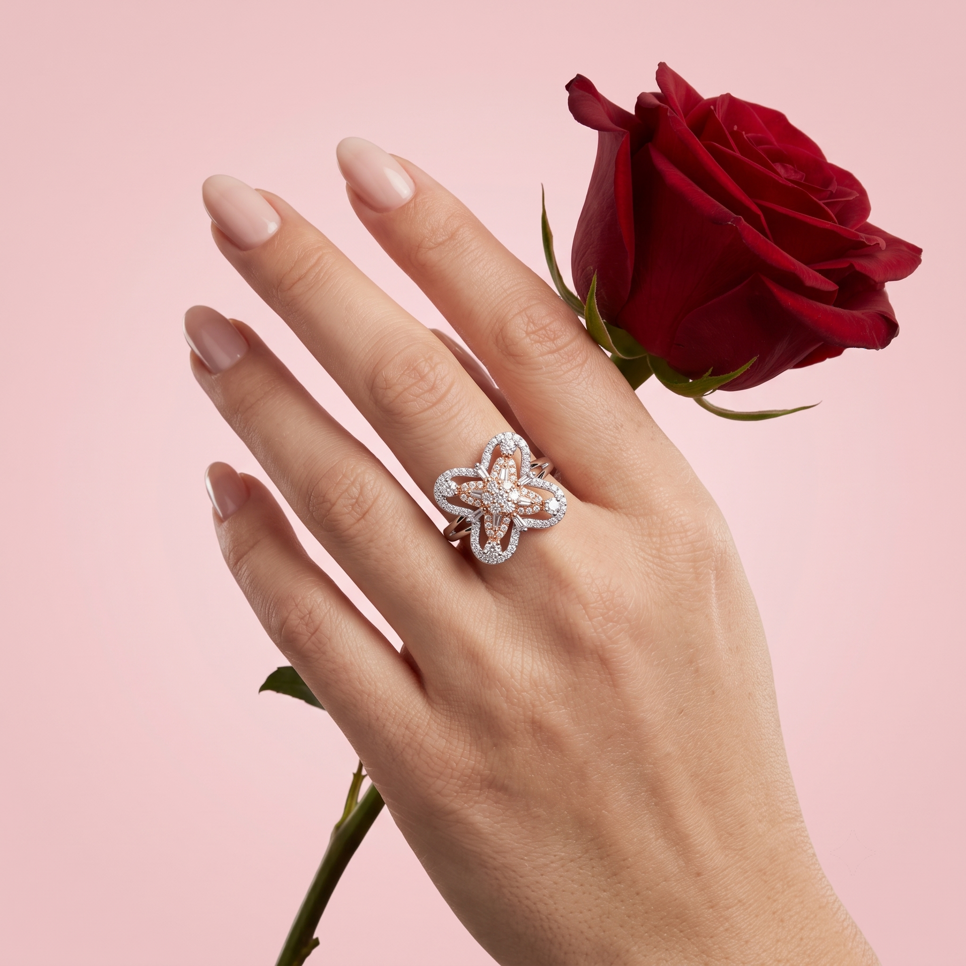 Silvme Infinity Symbol 925 sterling silver ring for women — top view