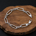 Lobster clasp and end links on the Silvme paperclip and round link bracelet