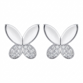 Silvme Pure 925 Sterling Silver Floral Embellished Hoop Earrings for Women & Girls