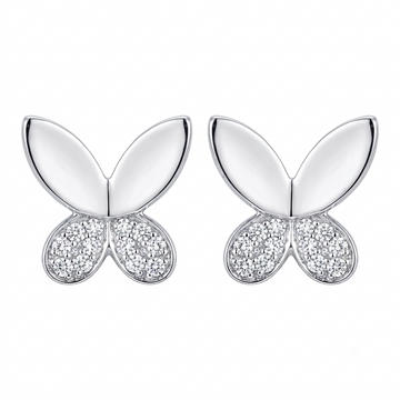 Butterfly Stone-Set Stud Earrings, front product view