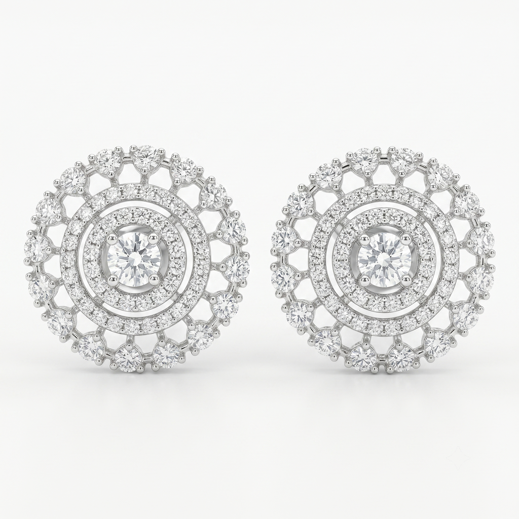Silvme Pure 925 Sterling Silver Glamour Chandelier Crystal Drop Earrings for Women & Girls