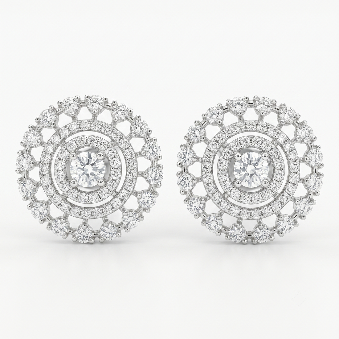 Silvme Glamour Chandelier Crystal Drop Earrings in 925 sterling silver, jewellery for women