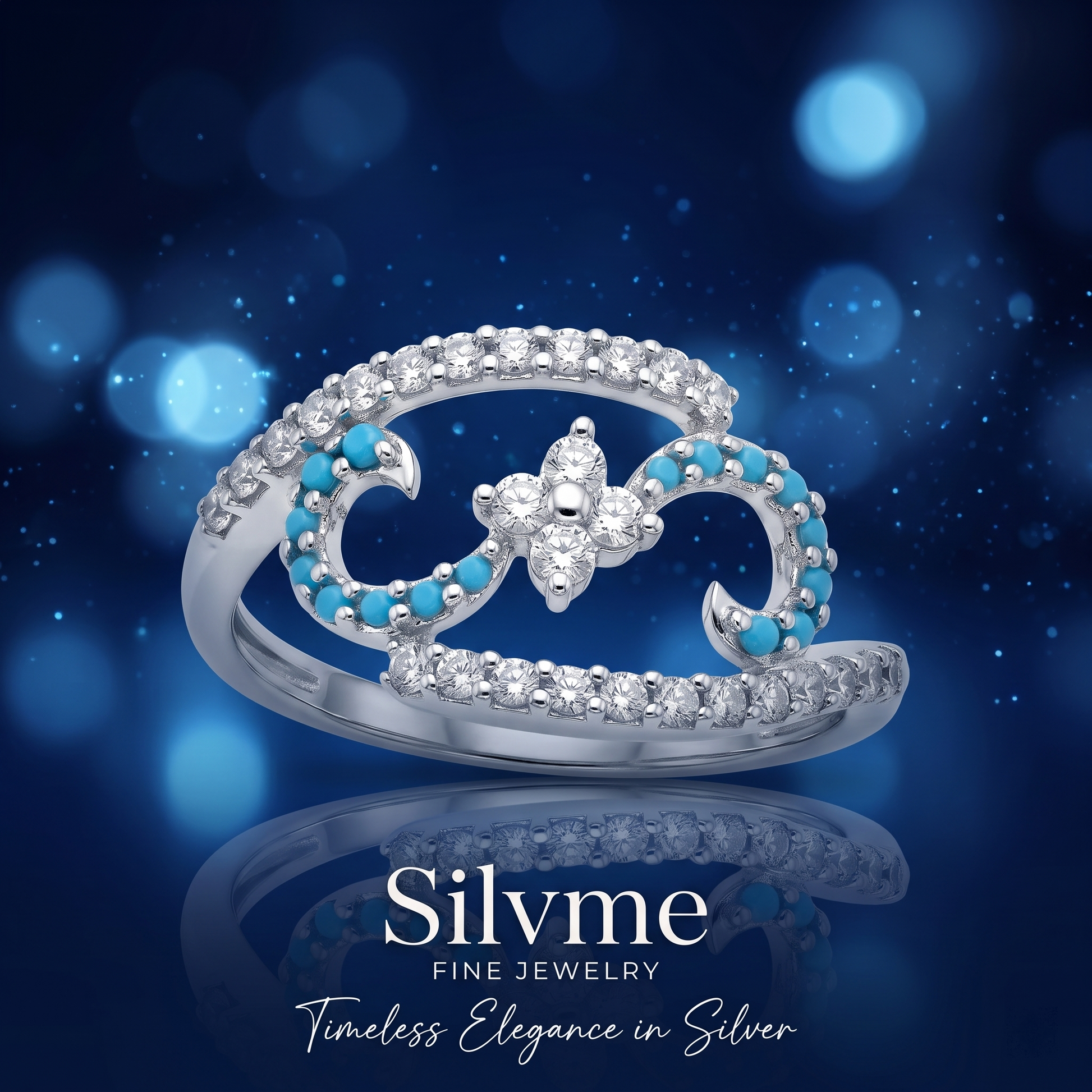 Silvme Knot Design 925 sterling silver ring for women — worn on the finger