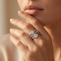 Silvme Stone-Set 925 sterling silver ring for women — side profile