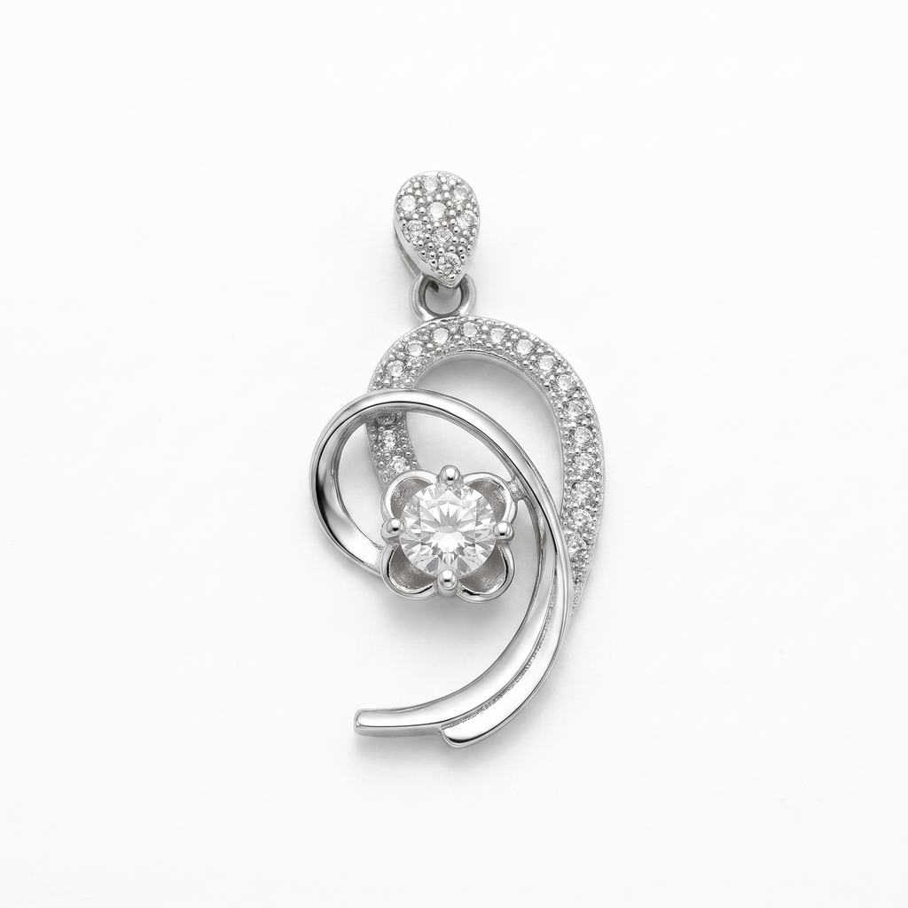 Silvme Nature Pendant Necklace Botanical Gift in 925 sterling silver, jewellery for women, refined silver accessory